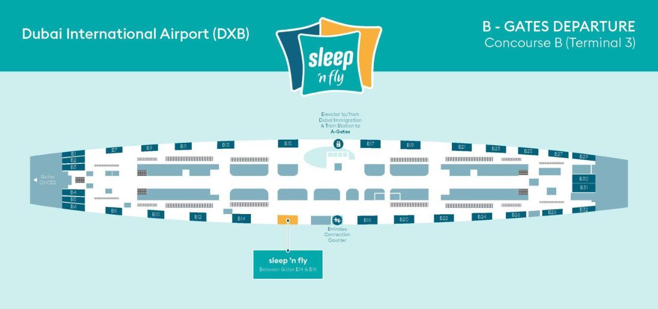 Sleep 'N Fly Sleep Lounge, B-Gates Terminal 3 - Transit Only 호텔 두바이 외부 사진